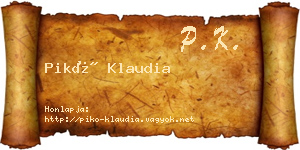 Pikó Klaudia névjegykártya