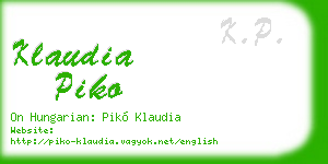 klaudia piko business card